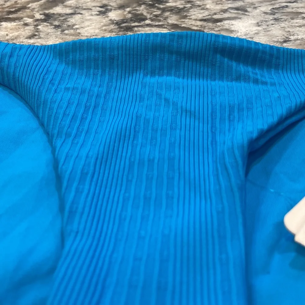 NWT L*Space Camacho Ribbed Bikini Bottom Aquarius Blue Small